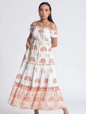 Ash & Eden Ibana Tiered Maxi Dress Women's Large NWT